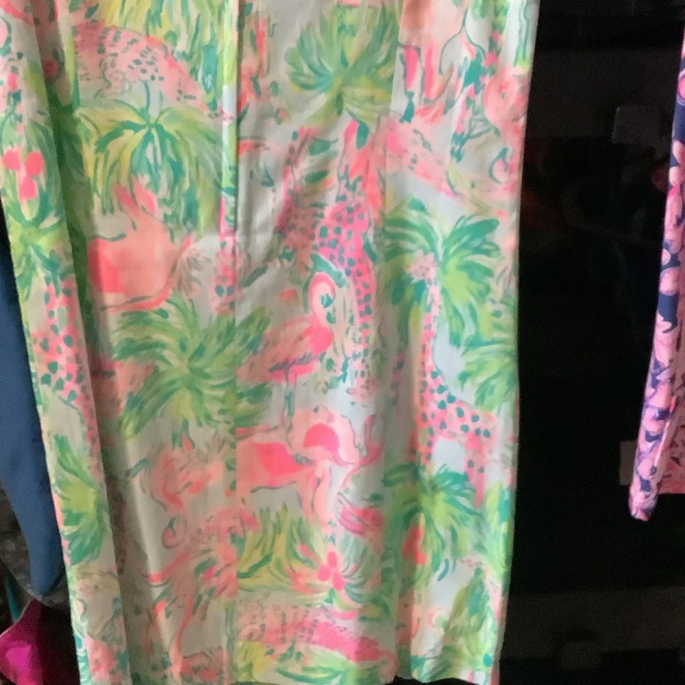 Lilly Pulitzer Floral Dress with Pink and Green On Parade Family‎ Match Preppy